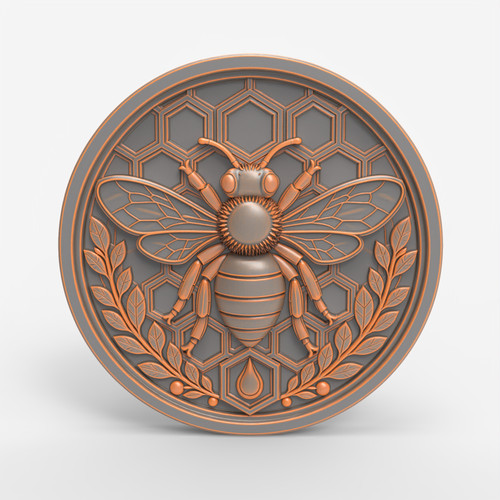Cnc bee medallion model - bee,